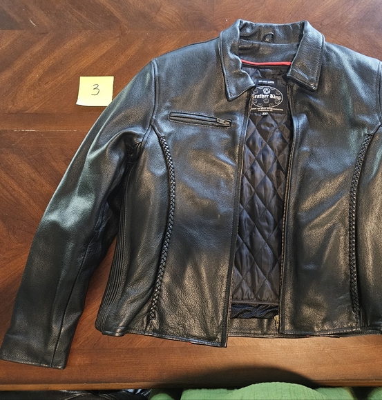 Leather King Black Quilted Leather Jacket - Picture 3 of 6